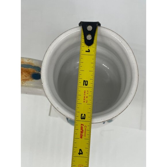 Brenner Tollivor Studio Pottery Mug With Abstract Blue & Brown Glaze Design - Picture 7 of 7